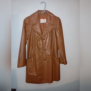 Mid length leather jacket